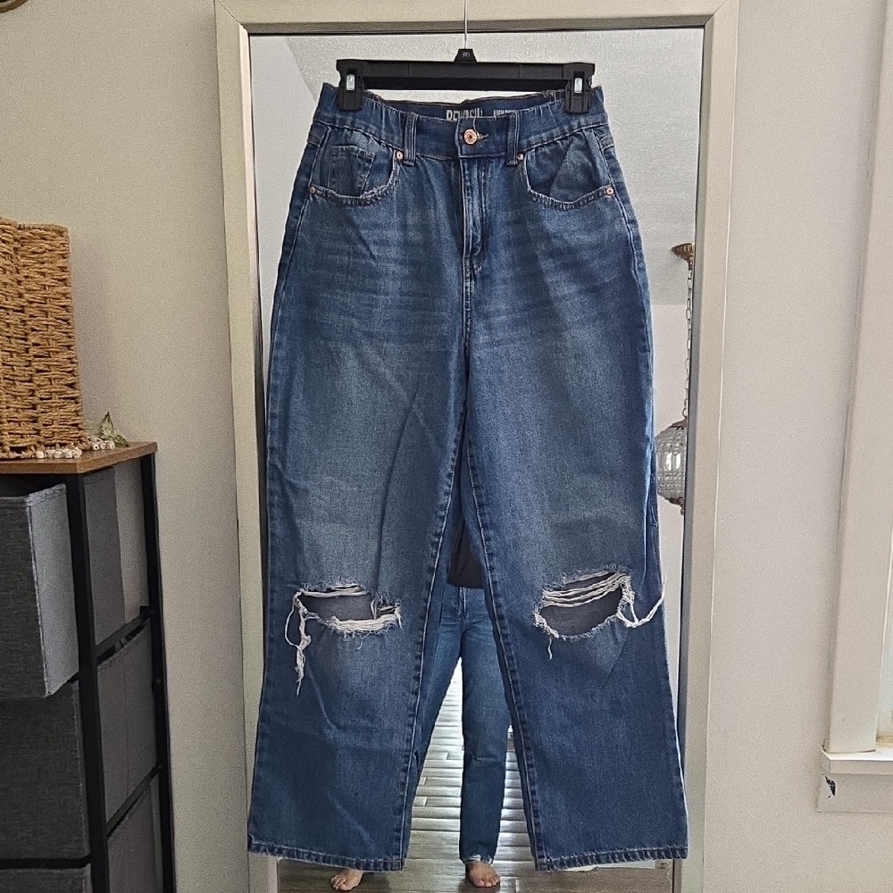 Distressed Blue Denim Jeans